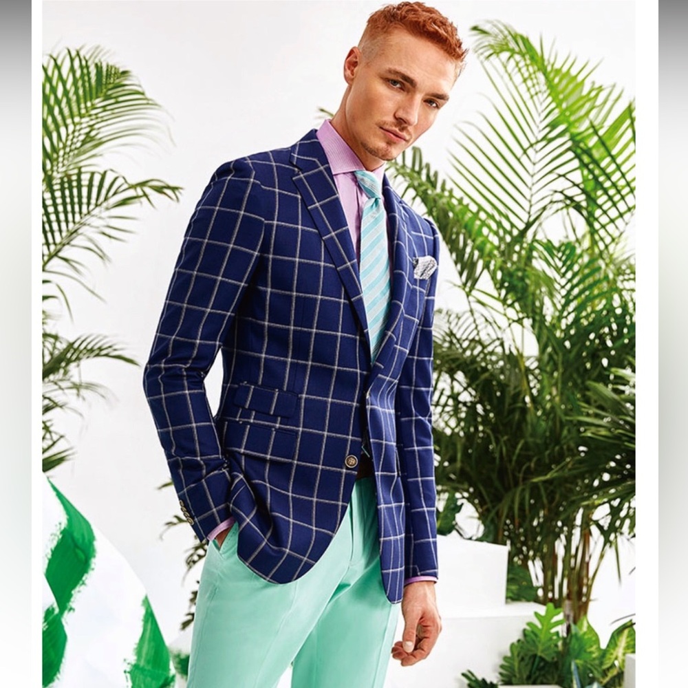 Marzoni Blue Checkered Blazer - L
